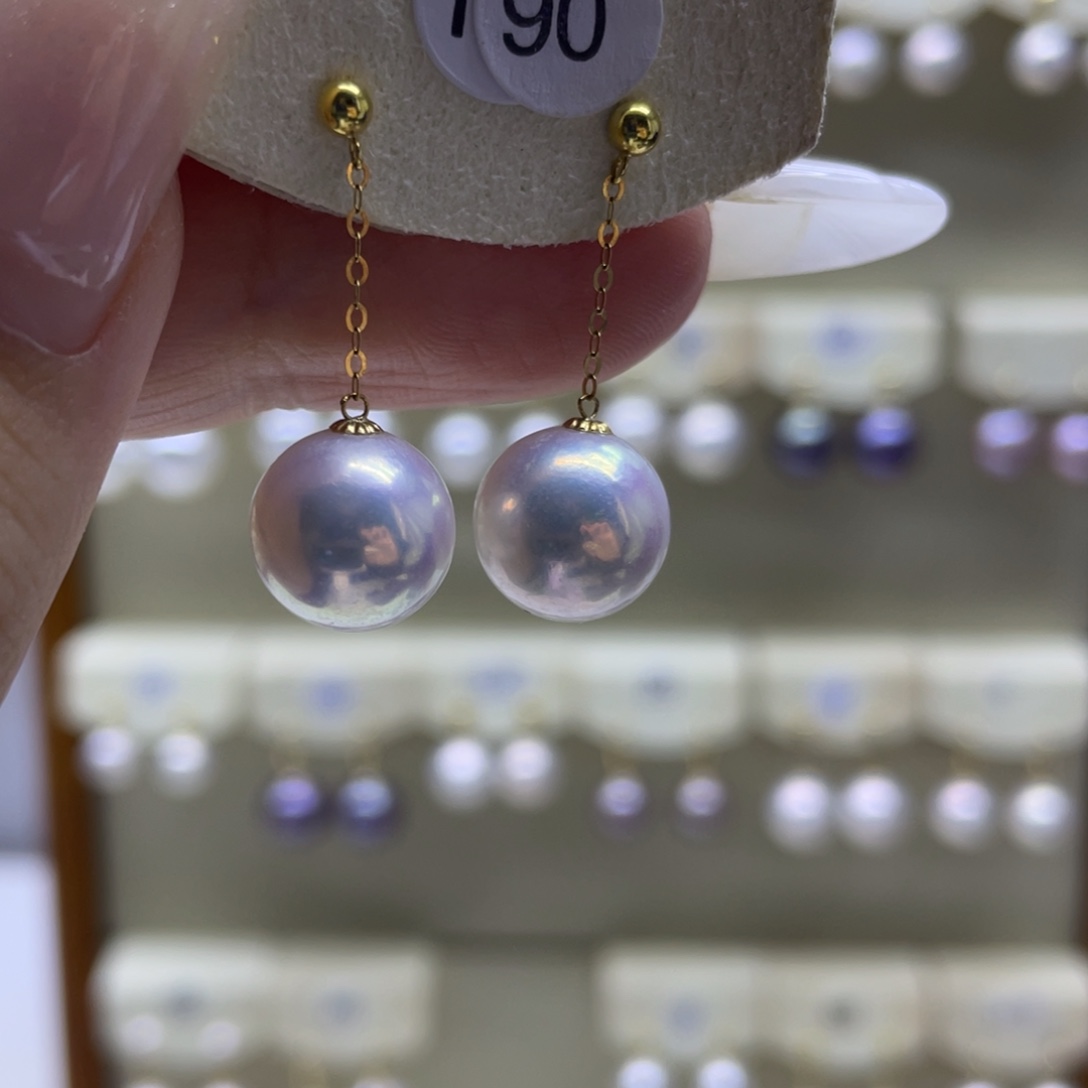 淡水珍珠耳饰18K金镶嵌