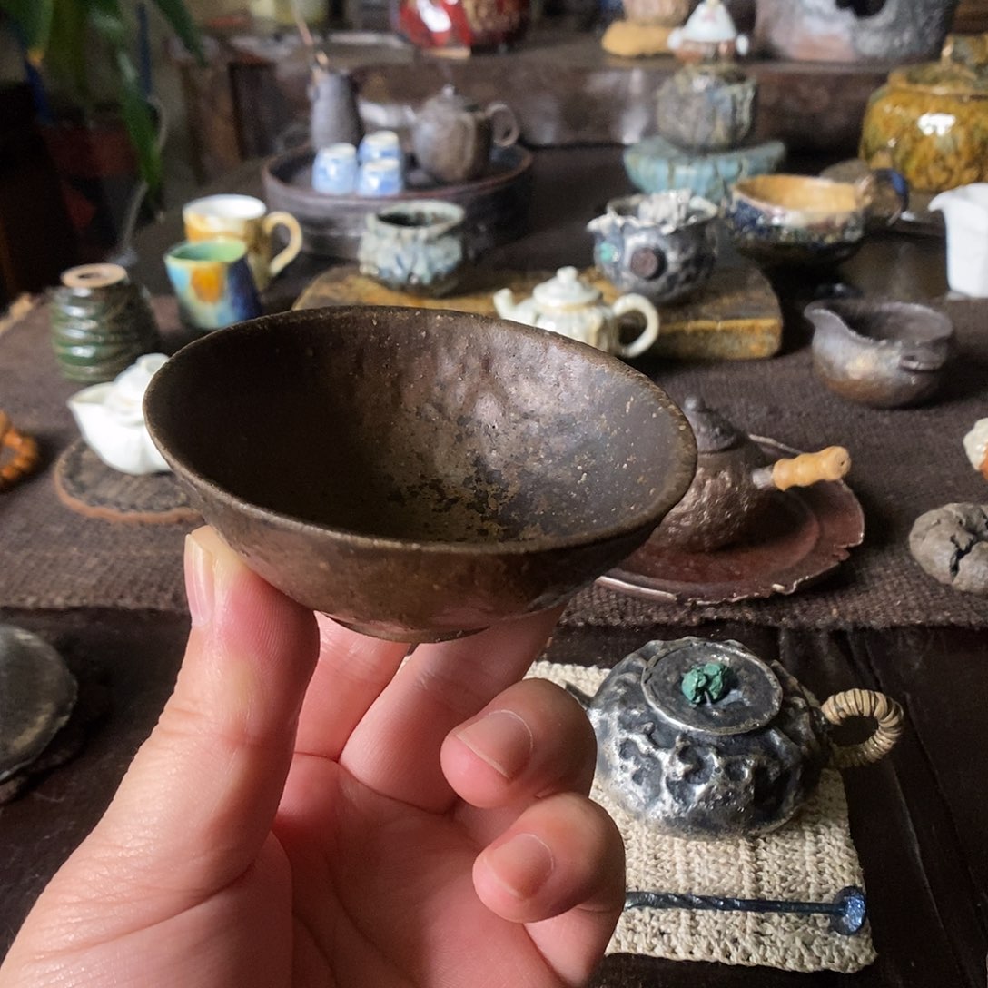 手工制作柴烧茶具
