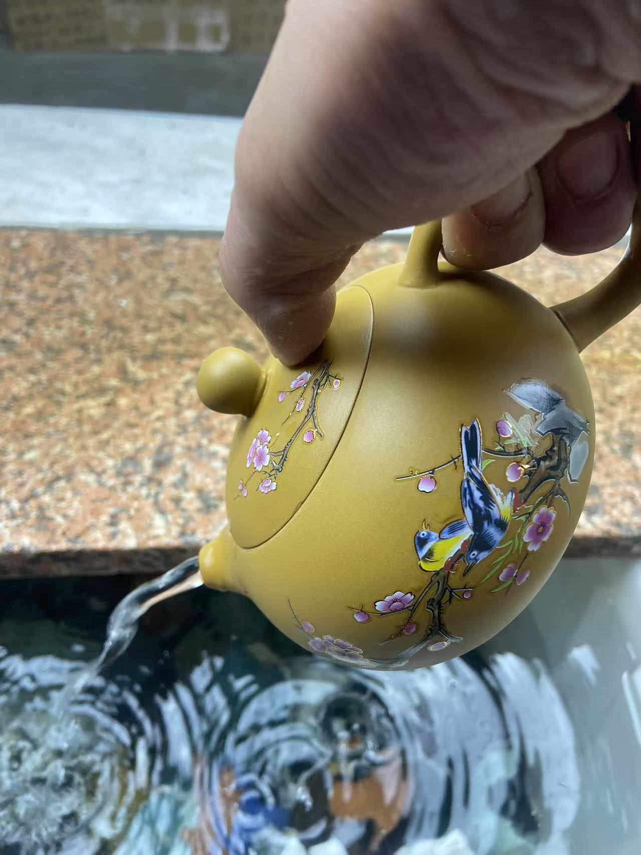 【闪购商品】H黄段泥喜上眉梢西施壶(遇热变色)大容量