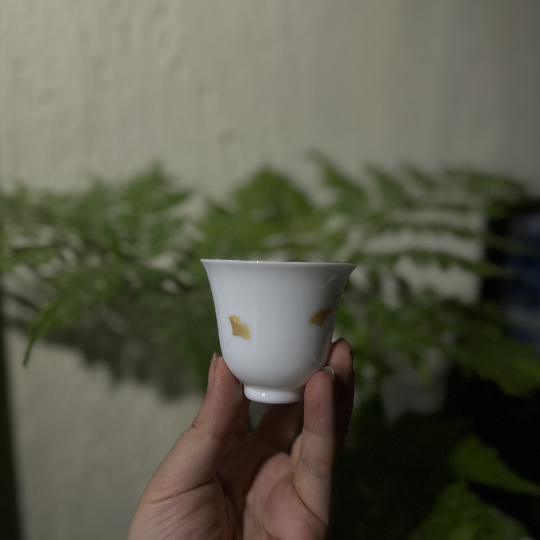玉泥手绘品茗杯杯