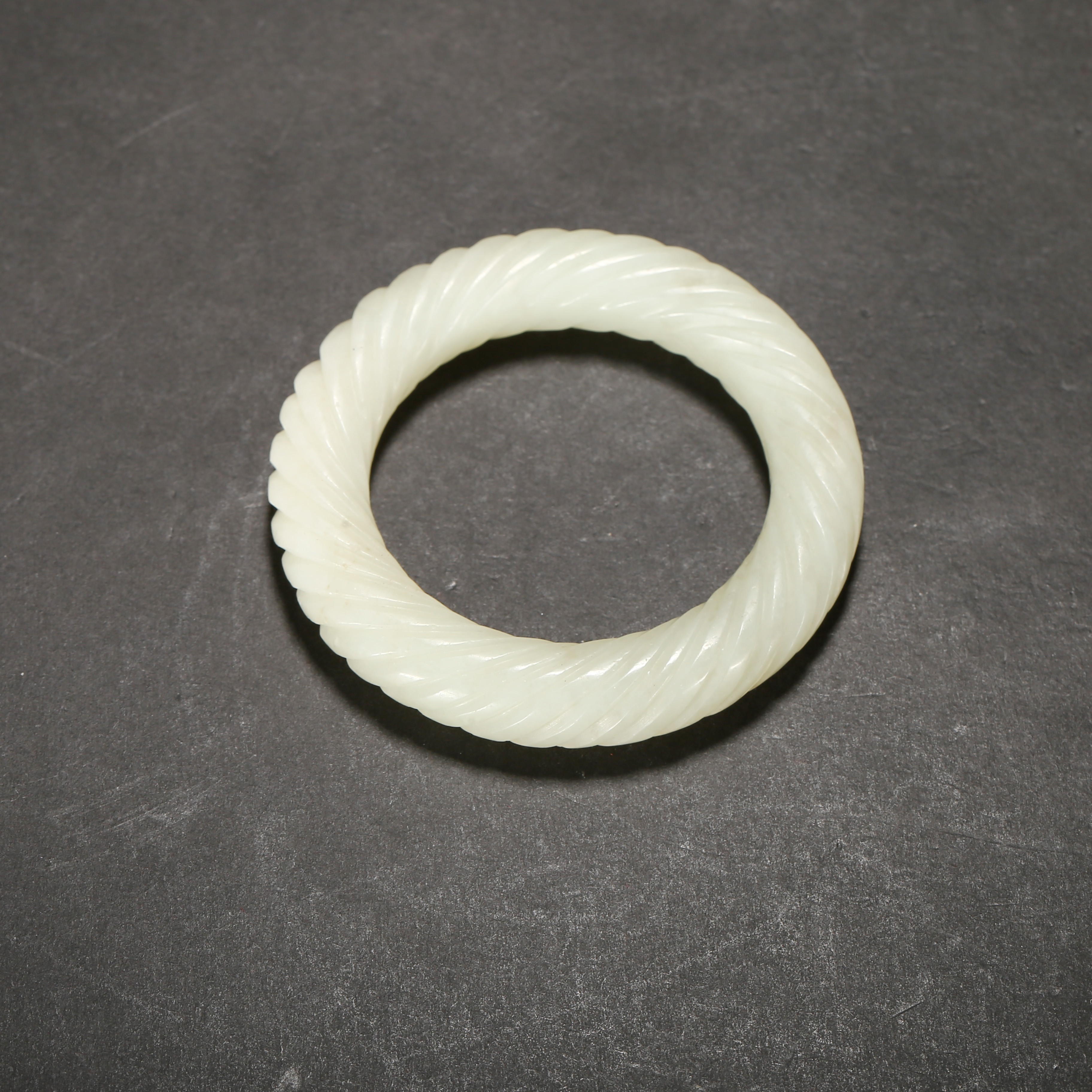 清代*白玉绞丝环/07JTY2280/和田玉【北京文博】