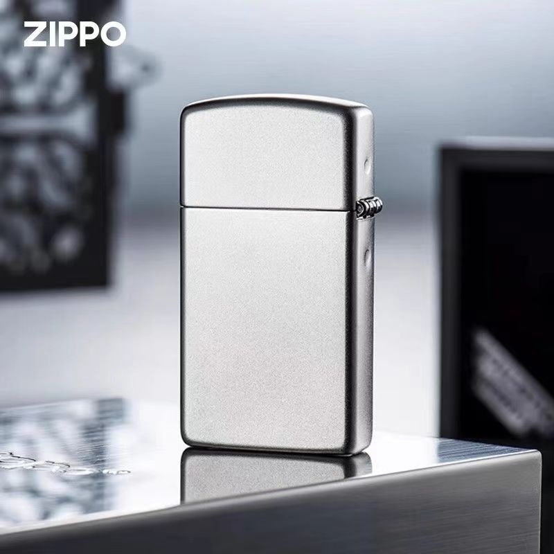 zippo打火机纤巧窄机 1605缎纱镀铬美版光板 MBJ1
