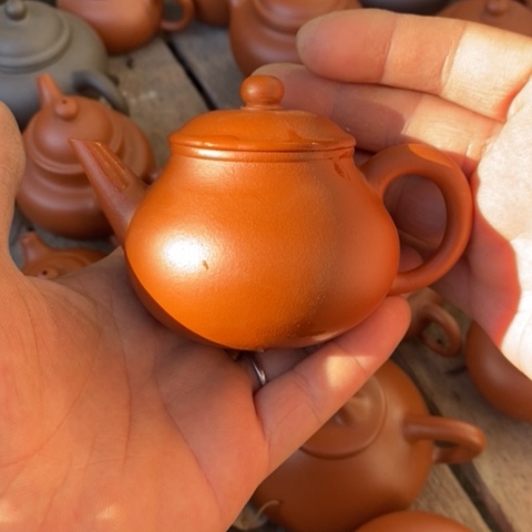 紫砂茶壶老朱泥芭乐水平120-130cc