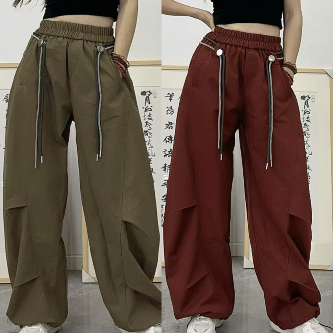 XYT8803#秋季新款斜纹水洗百搭弯刀休闲长裤显瘦复古高街垂感