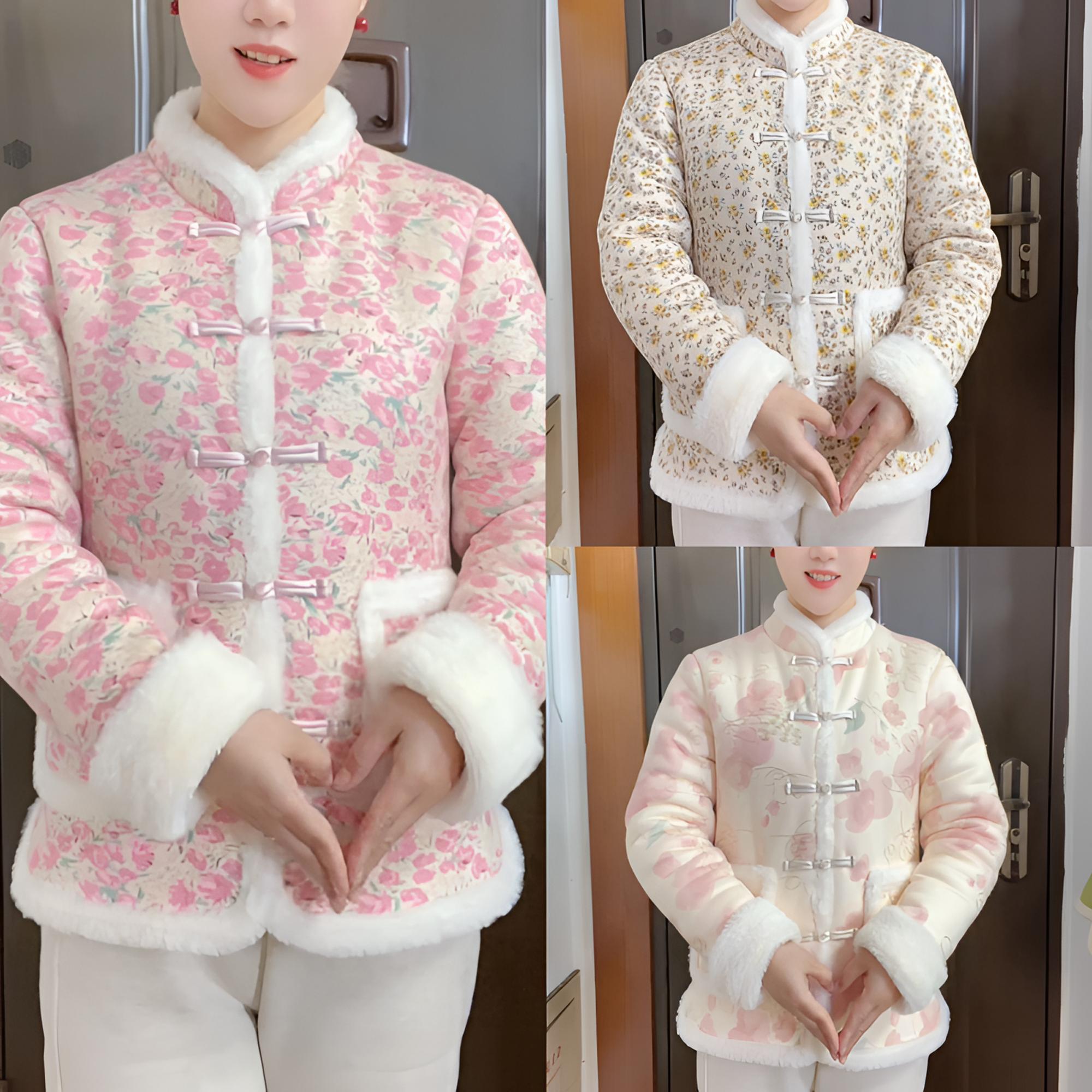 冬季新款皮绒加厚抗寒保暖棉袄妈妈装时尚减龄修身显瘦棉服外套女