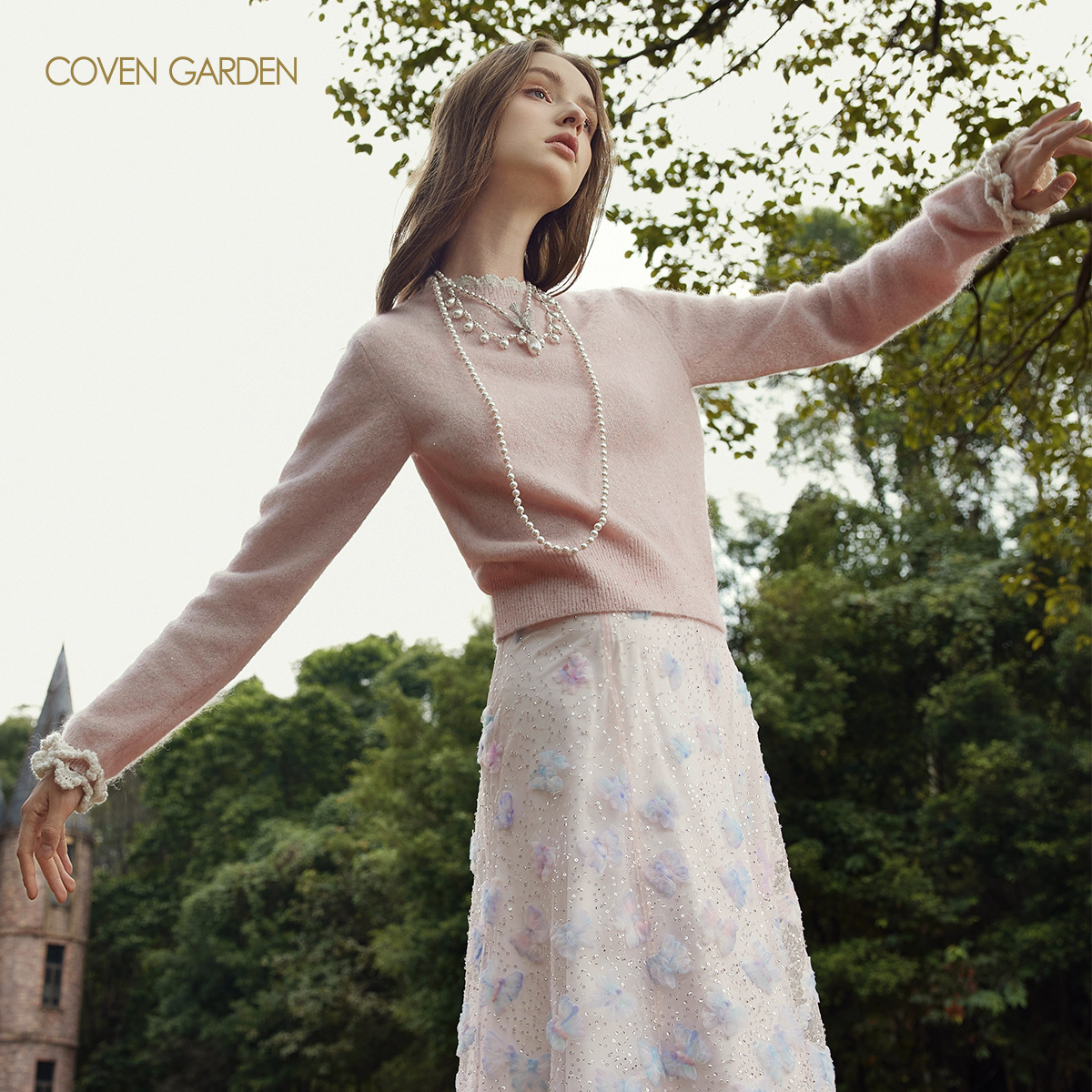 【哥文花园】温柔粉色毛针织衫CSA1031280