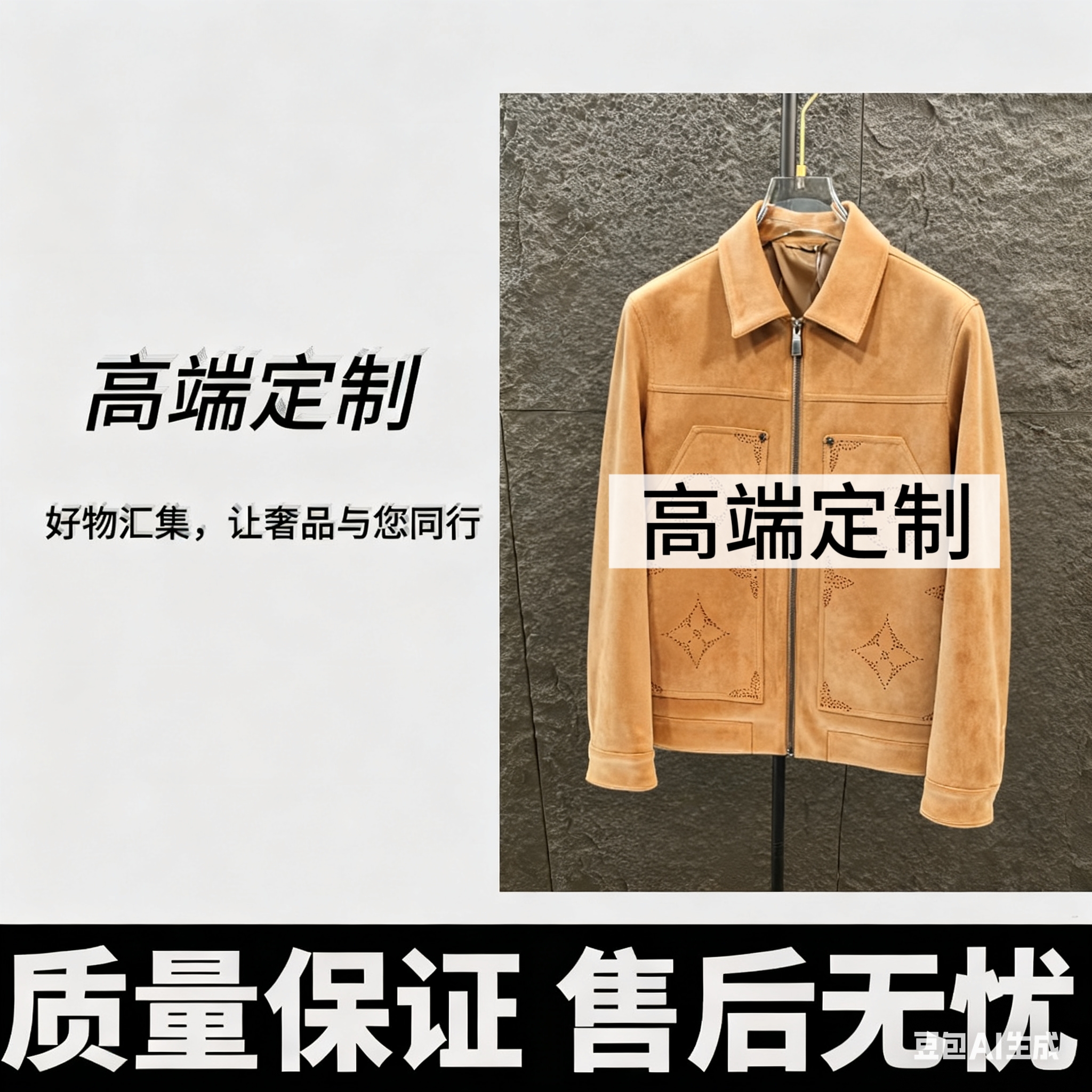 2025秋冬新款高奢定制时尚男装外套 麂皮绒休闲夹克短外套