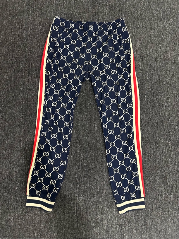 99新 GUCCI/古驰 古驰 红蓝老花满印长裤 Xxl