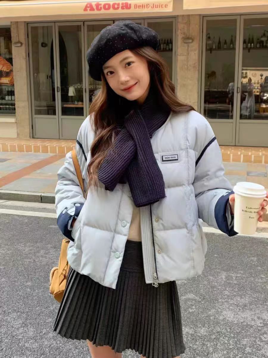 （109-189价格）冬季潮流常规款厚款撞色短款