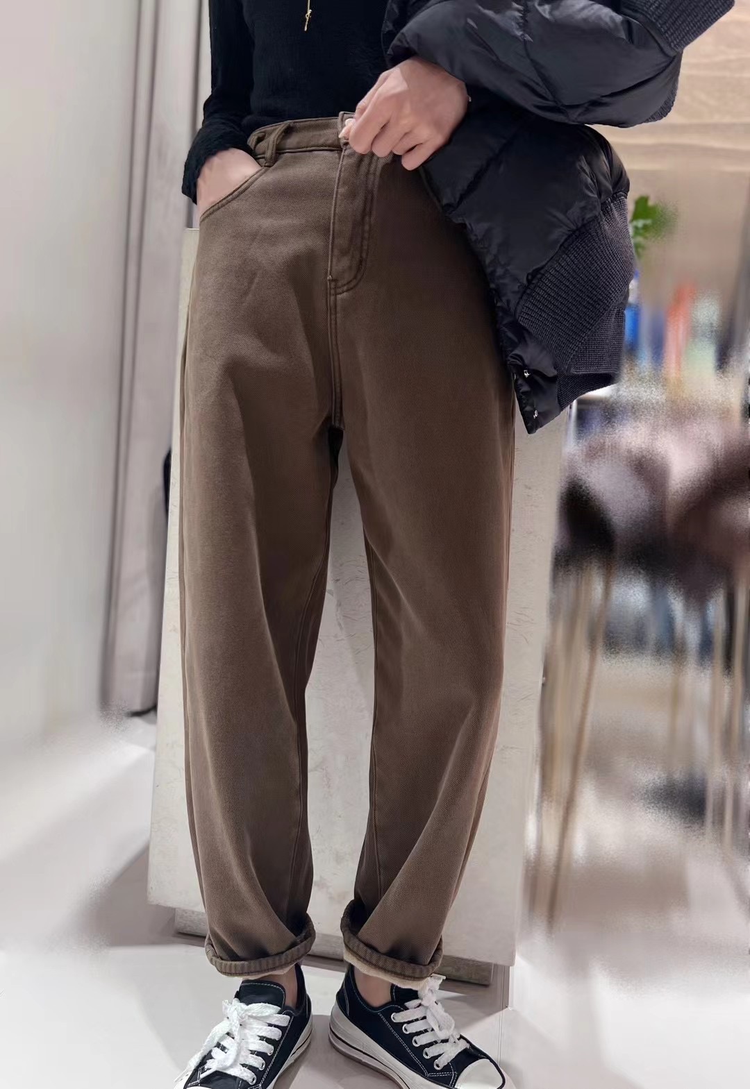 M1499【库存勿动】气质百搭加绒牛仔裤 裤长94款号ZZ12186