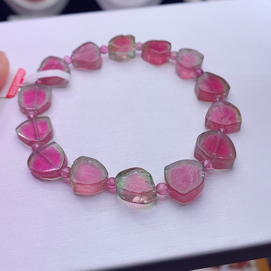 碧玺手链未镶嵌碧玺西瓜手链