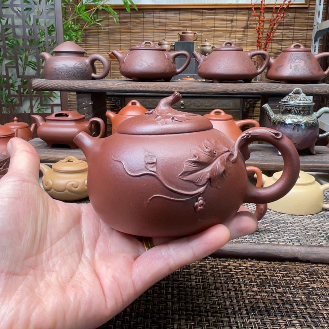 紫砂茶壶宜兴原矿紫砂手工制240