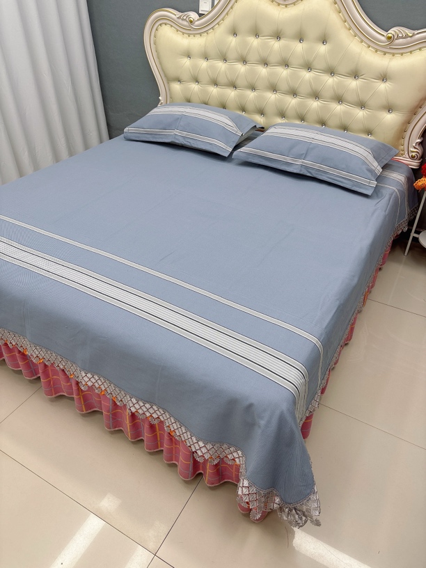 三哥家   全棉手织老粗布（新款5灰）蕾丝款