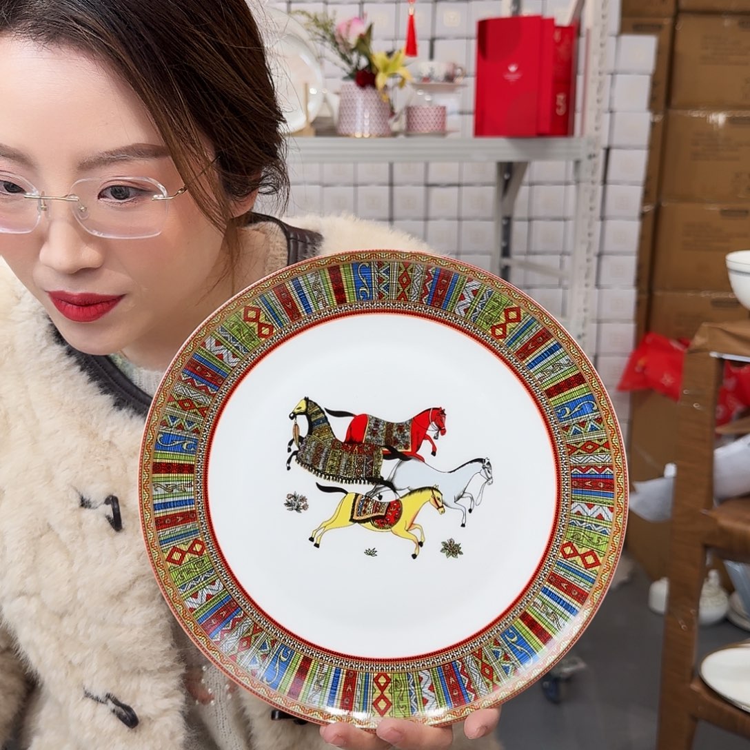 骨瓷高骨10.5英寸平盘27cm一个外贸骨瓷