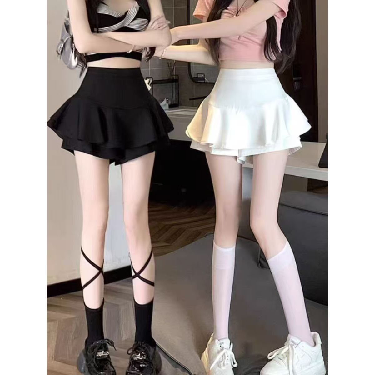 （大哈哈）秋冬款三层巨遮肉百搭裤群6893