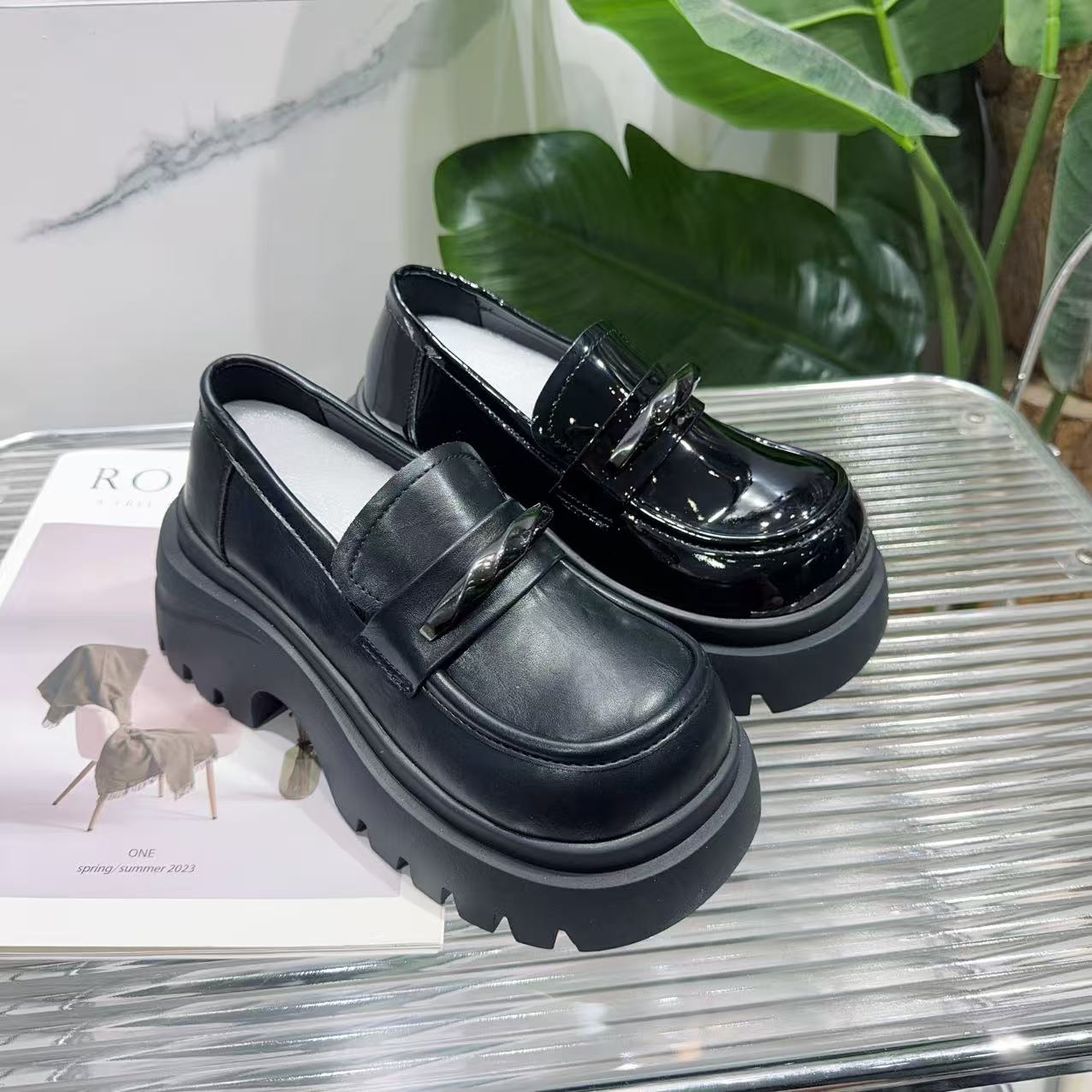 秋休闲款法式女新款百搭软底豆豆鞋单鞋922（乐福鞋）