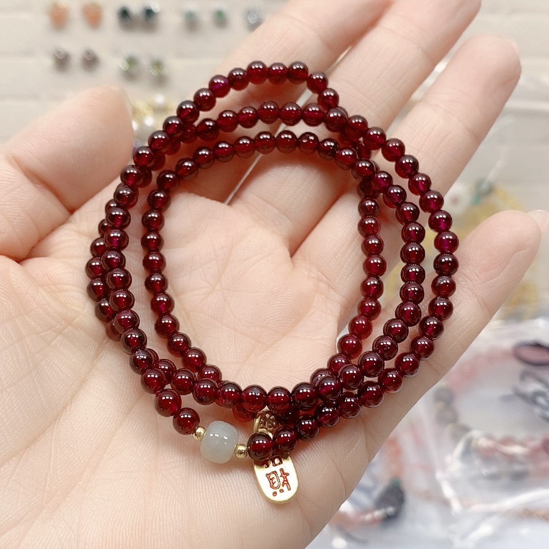 石榴石颈饰银S925镶嵌