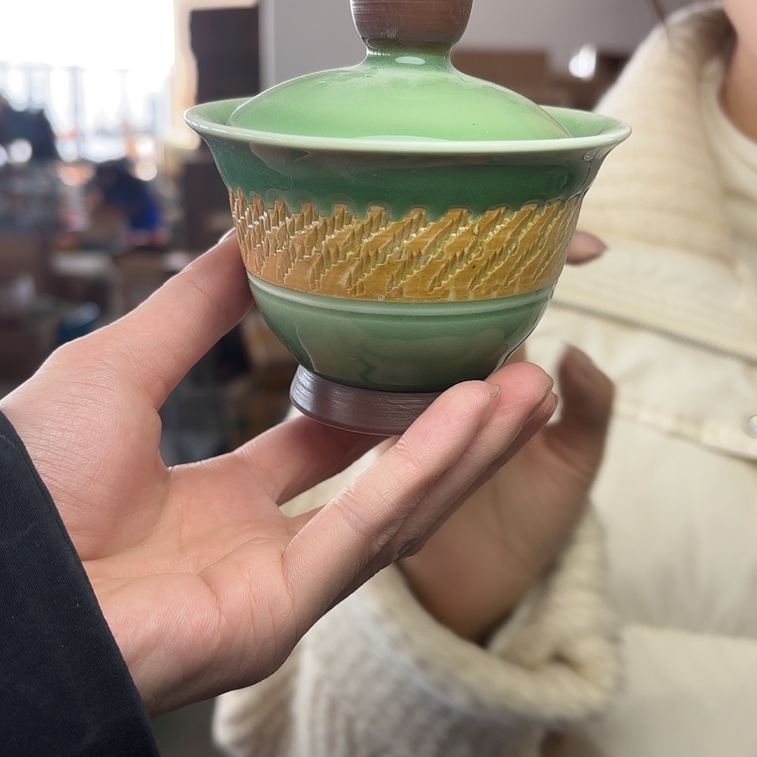 龙泉云间青瓷小米茶器