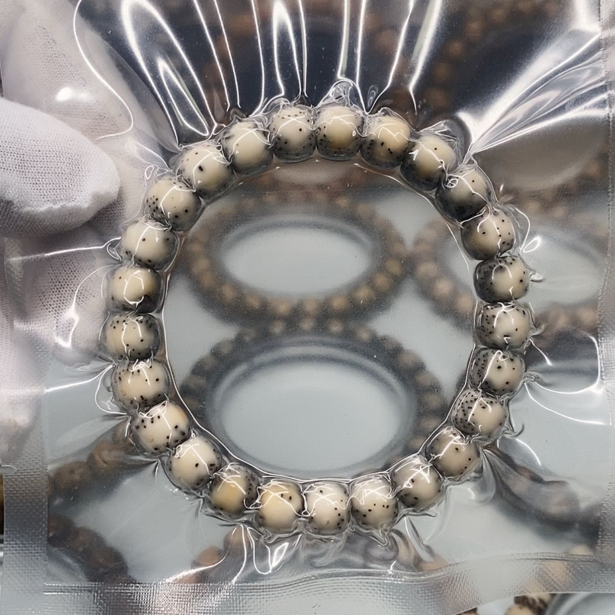 【闪购商品】手串星月菩提9×8一物一图原生态同枝糯冰通体留白细星