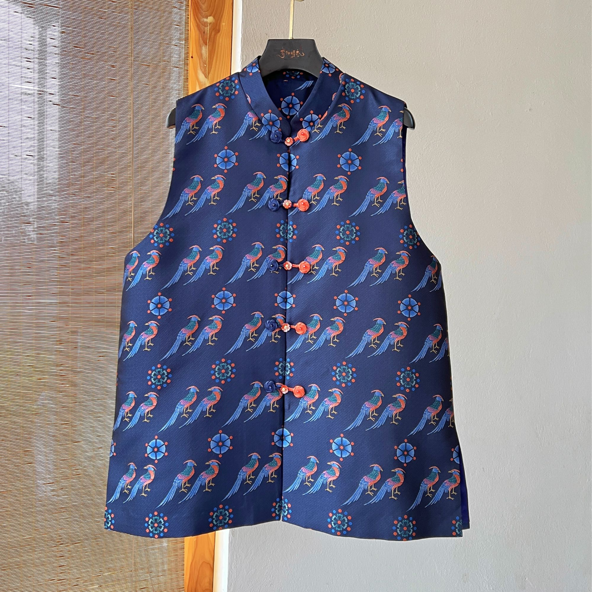 【以晴.高定】高端非遗宋锦上久楷翟鸟图马甲中国风设计师款时尚