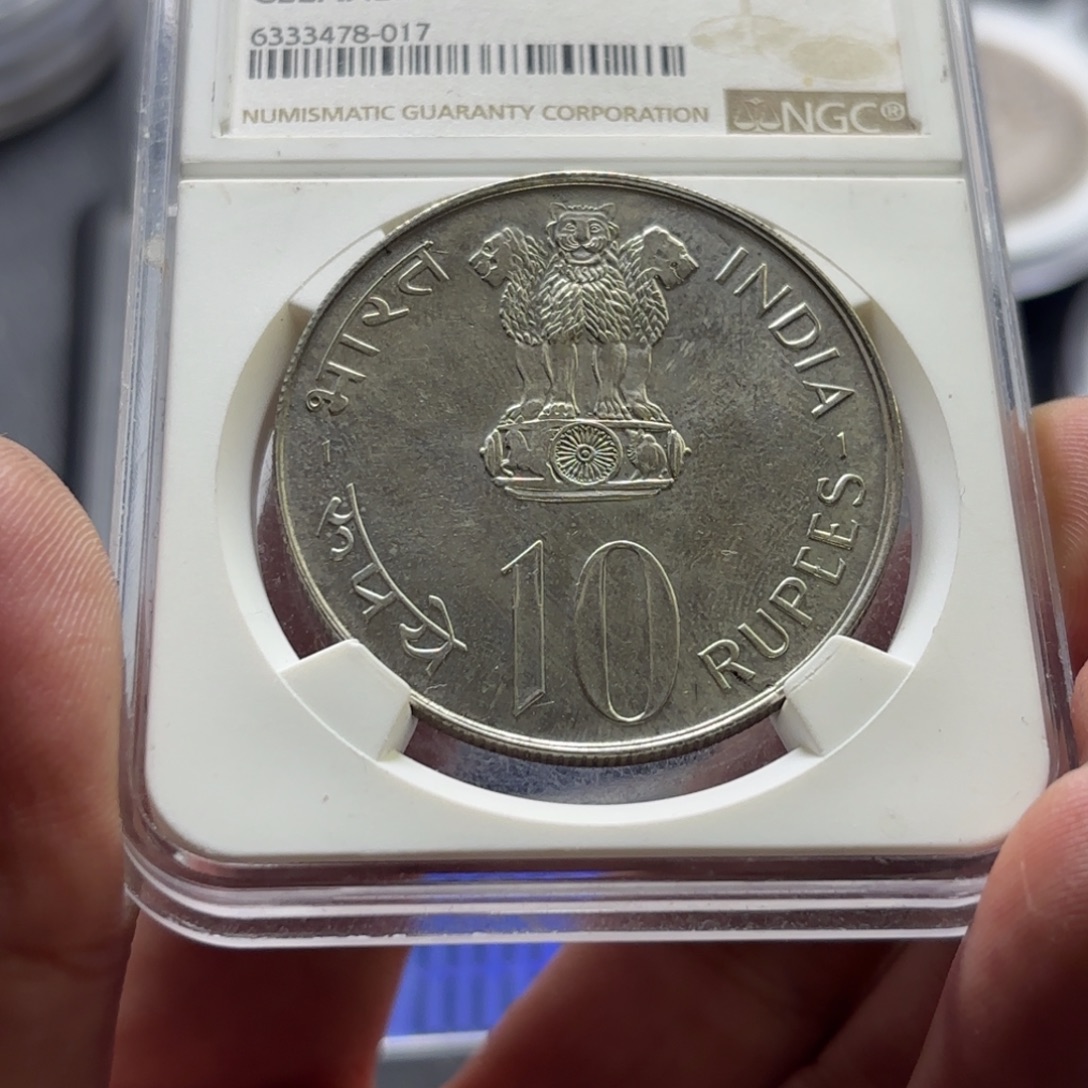 银Ag800印度1卢比银币22克50%银