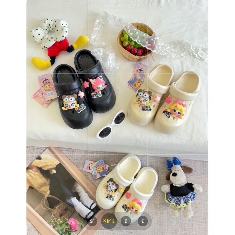 小雅姐姐 【拍大一码】卡通可爱洞洞鞋厚底增高凉拖IR88