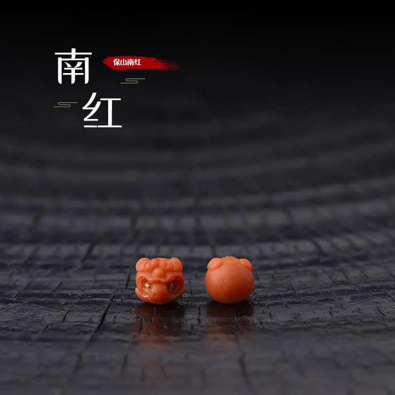 S4788 保山南红点金大鹏鸟配腰珠隔珠文玩配饰