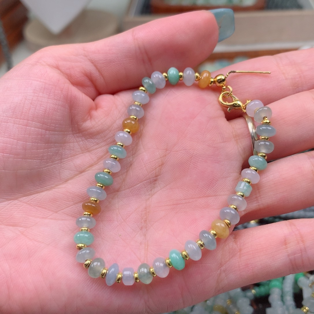 翡翠散珠善*鼓珠手串