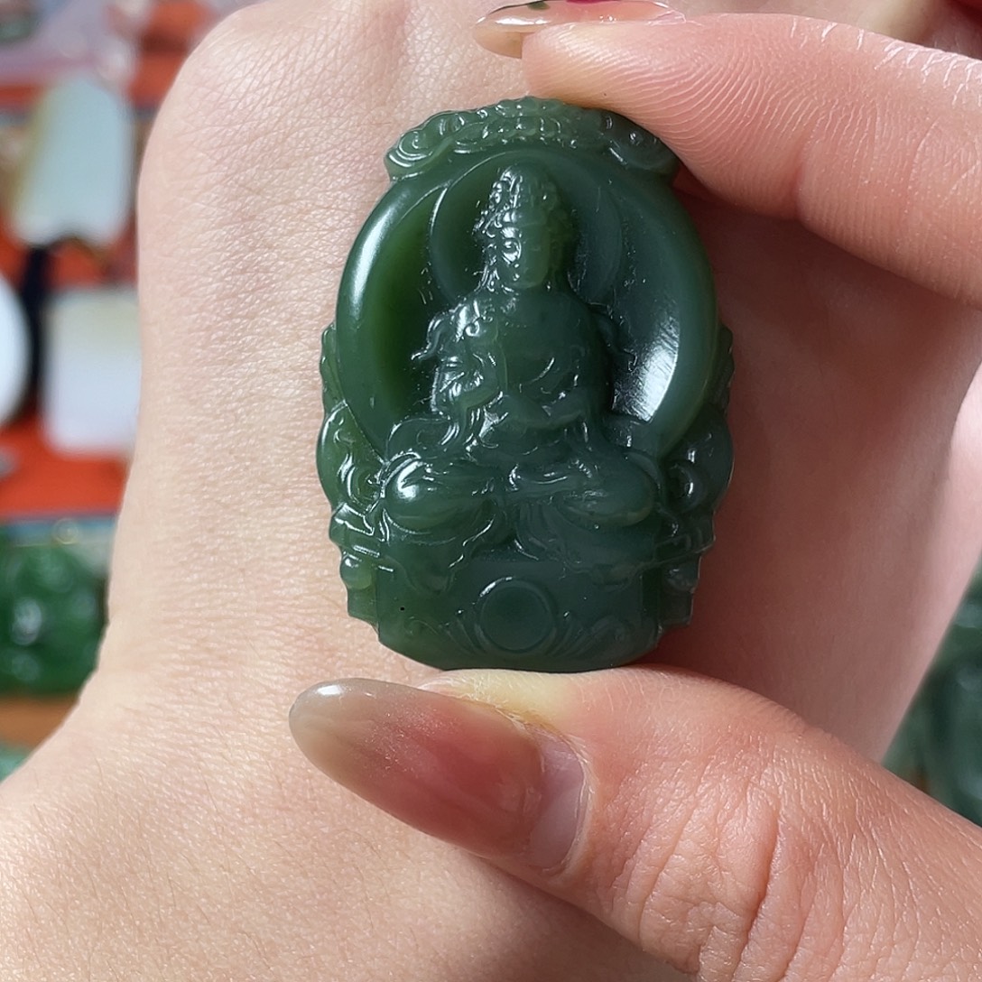 热***爱和田玉（碧玉）未镶嵌挂件