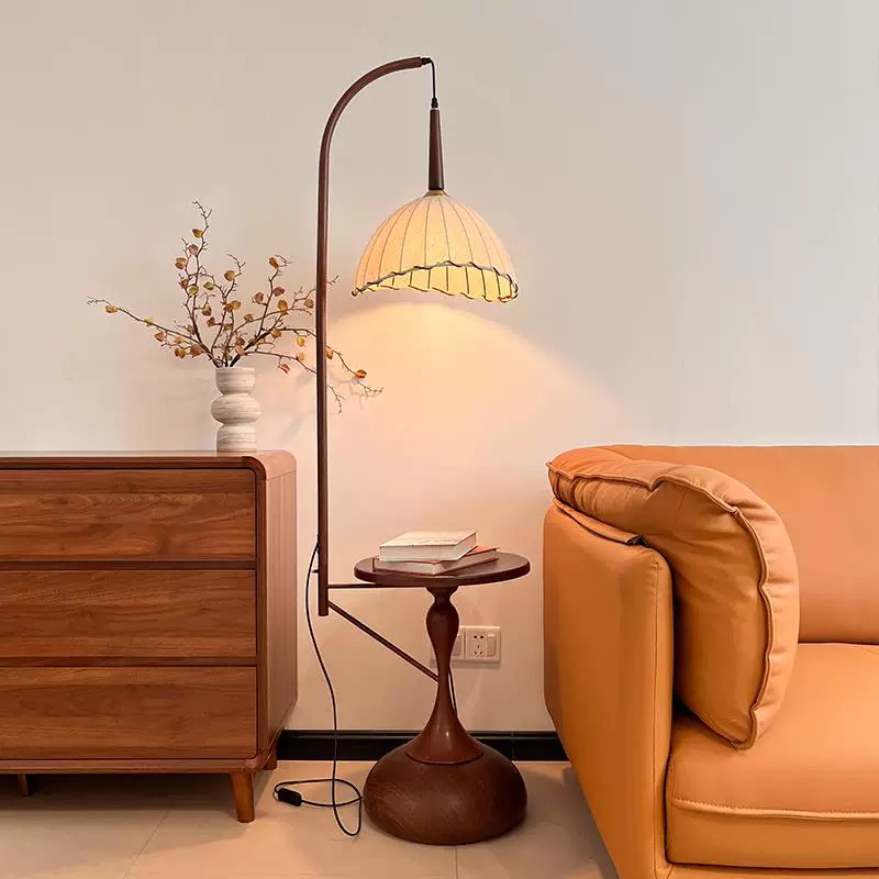 轻奢大气茶几落地灯客厅沙发旁置物架一体氛围灯卧室床头柜灯