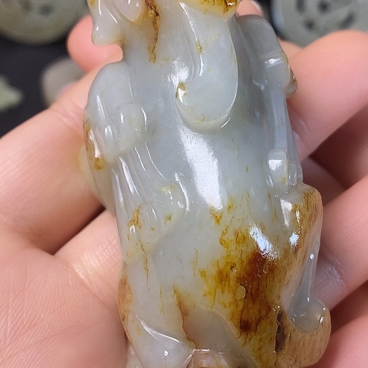 和田玉（糖玉）车挂未镶嵌有***福