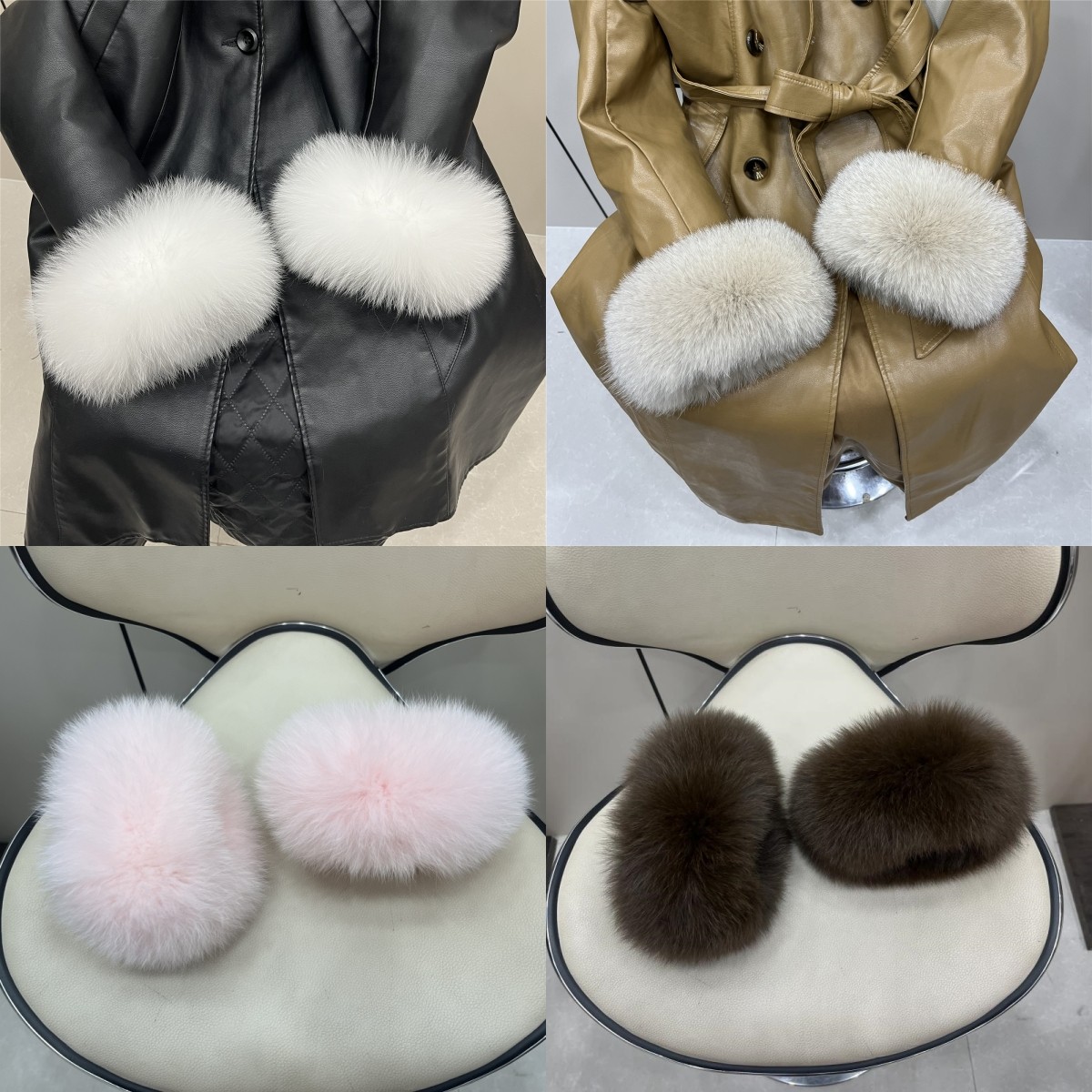 毛毛袖口松紧手环保暖袖套真皮草狐狸毛绒护腕手圈护袖假袖子