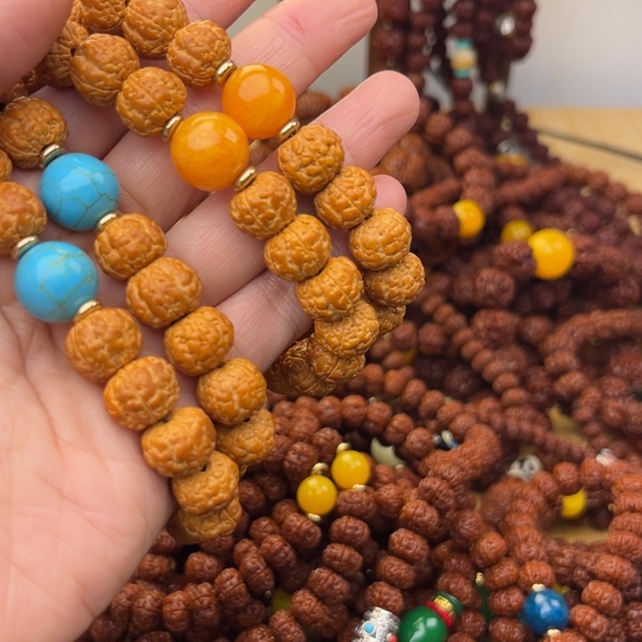 黑***～原皮双圈手串老树王