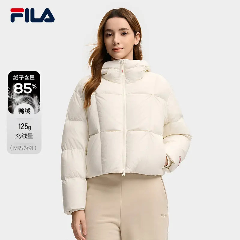 【温暖流光风】FILA/斐乐女秋冬新款时尚保暖鸭绒羽绒服秋冬穿搭