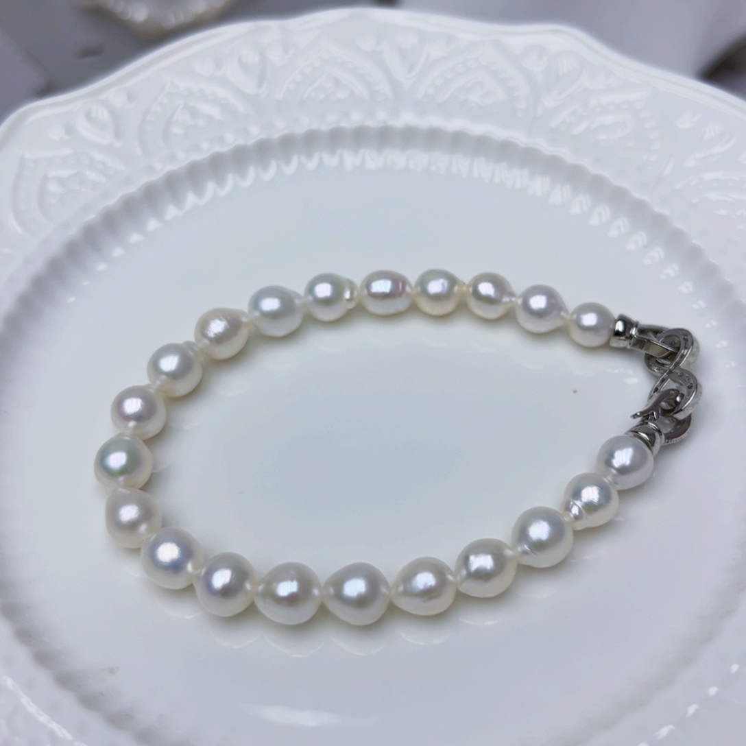淡水珍珠手绳银S925镶嵌