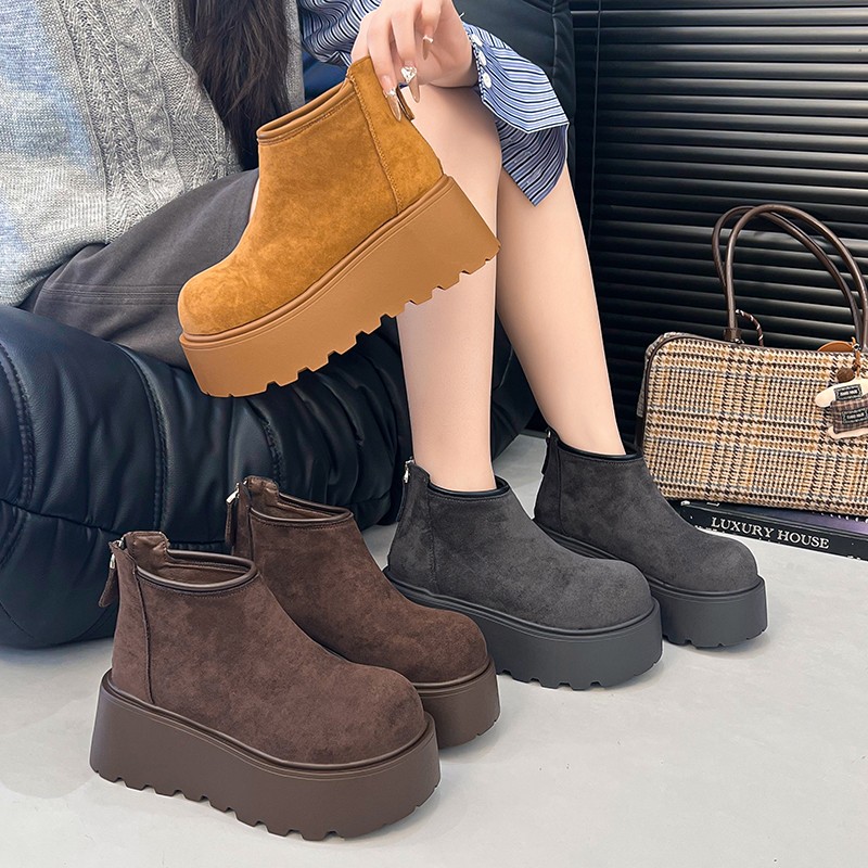 7厘米棉靴潮流风冬季雪地靴时尚两穿保暖增高雪地棉鞋中筒防水靴