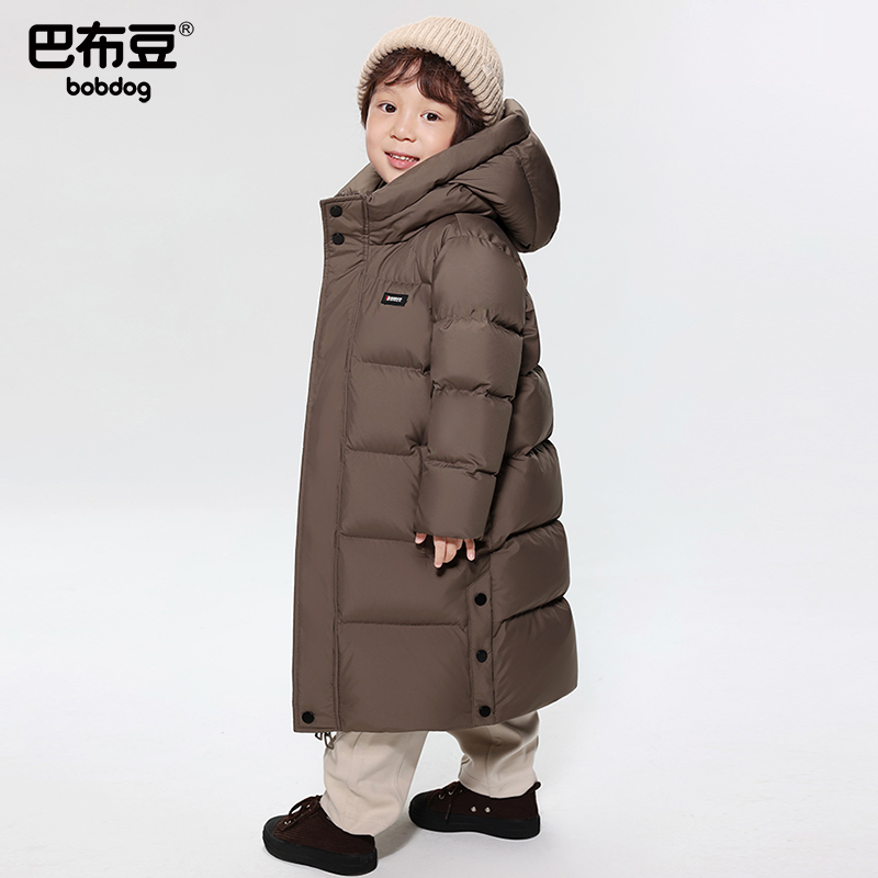 Bobdog/巴布豆95绒儿童中长款羽绒服小中童大童过膝A类厚外套02