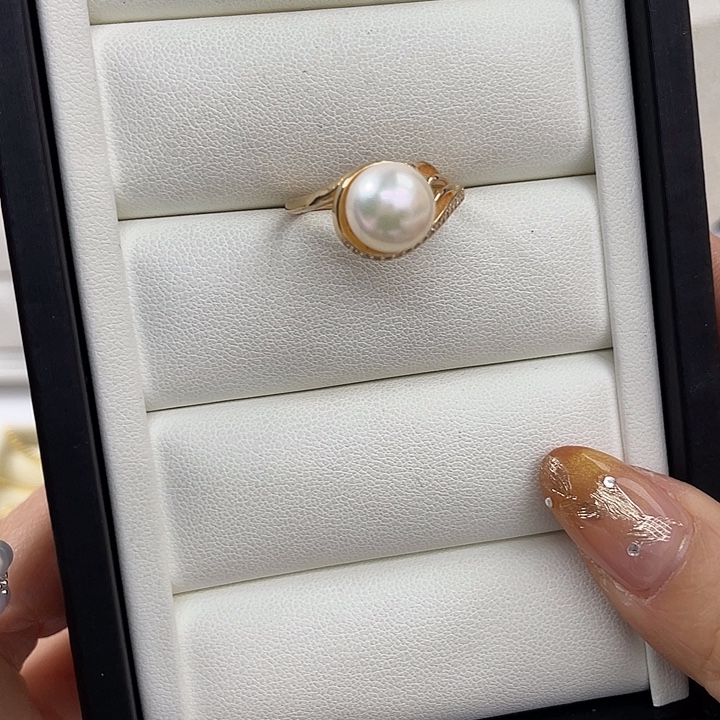 海水珍珠银S925镶嵌戒指
