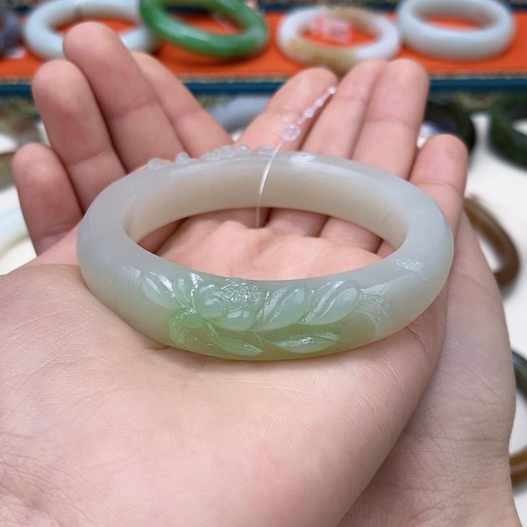 和田玉手镯定制 54.4未镶嵌