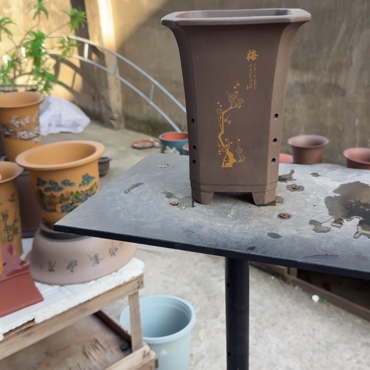 紫砂花盆 高度22口径16单只