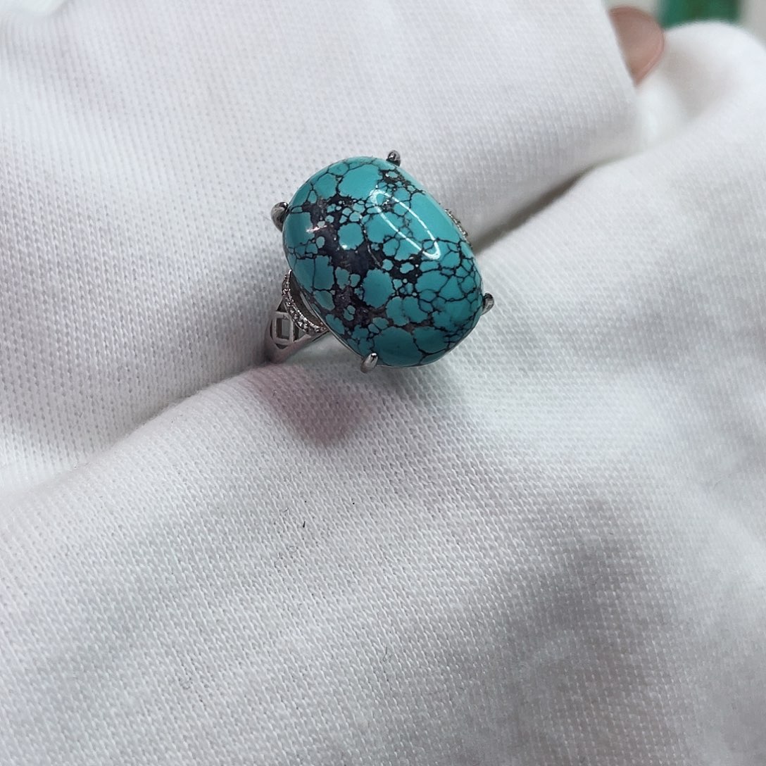 绿松石珠宝奇石银S925镶嵌