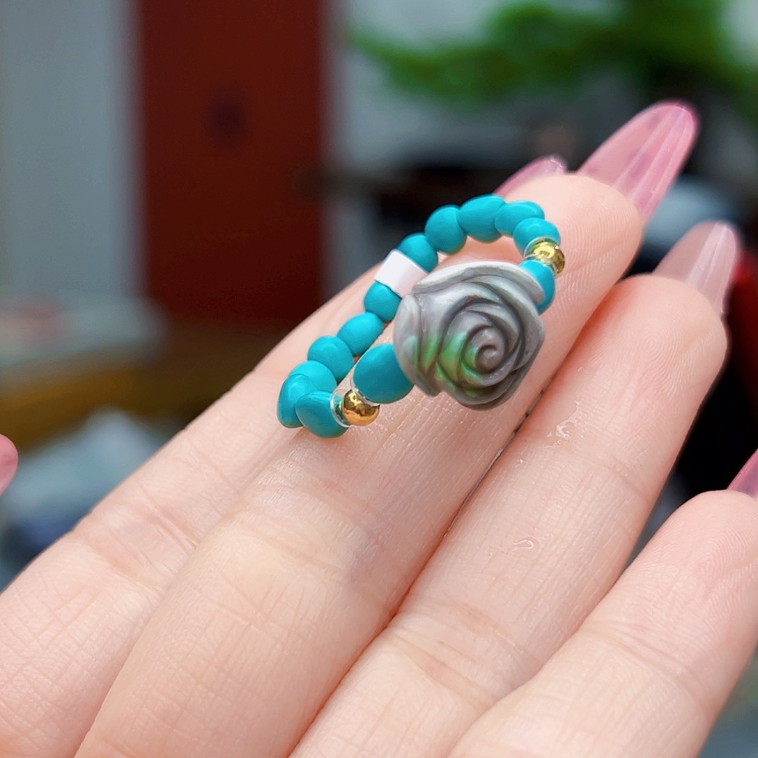 绿松石珠宝奇石18K金镶嵌