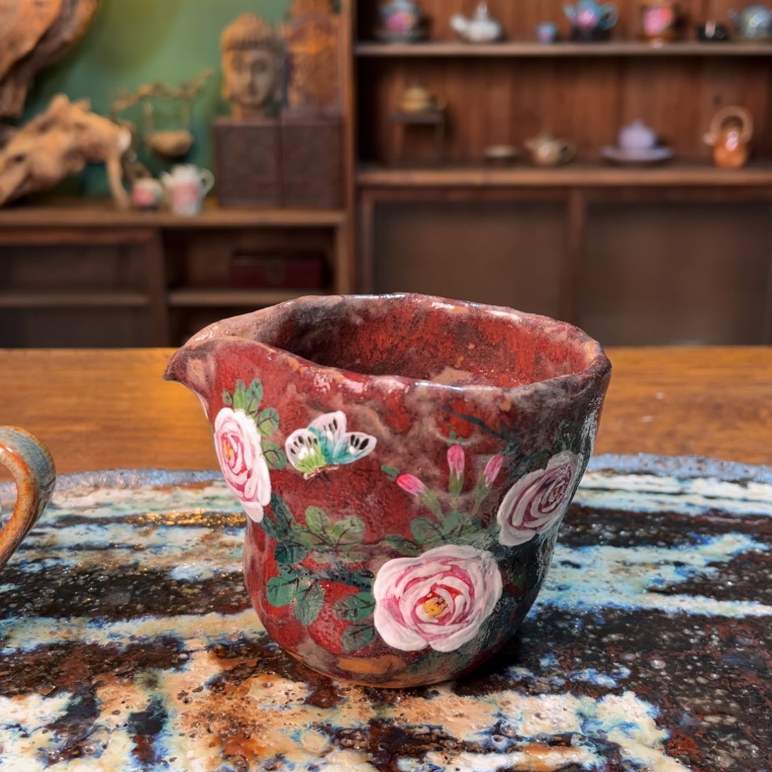 杯柴烧手工手绘陶瓷