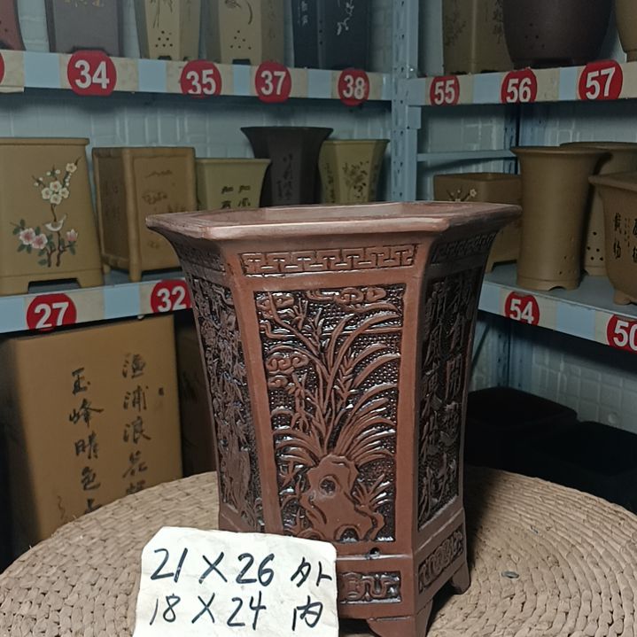 红陶＃陶瓷花盆＃阳台盆景花盆＃