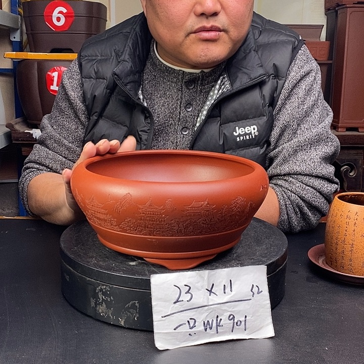 紫砂花盆货号一只WK901