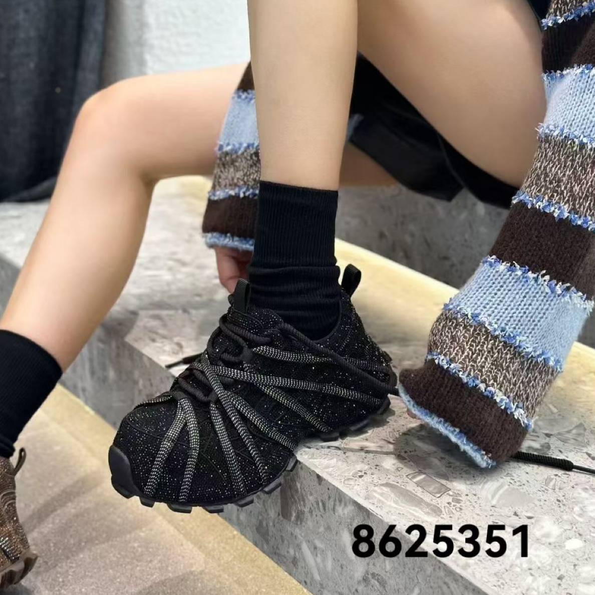 男鞋女鞋潮鞋百搭女款水钻老爹鞋飞织1589老爹鞋