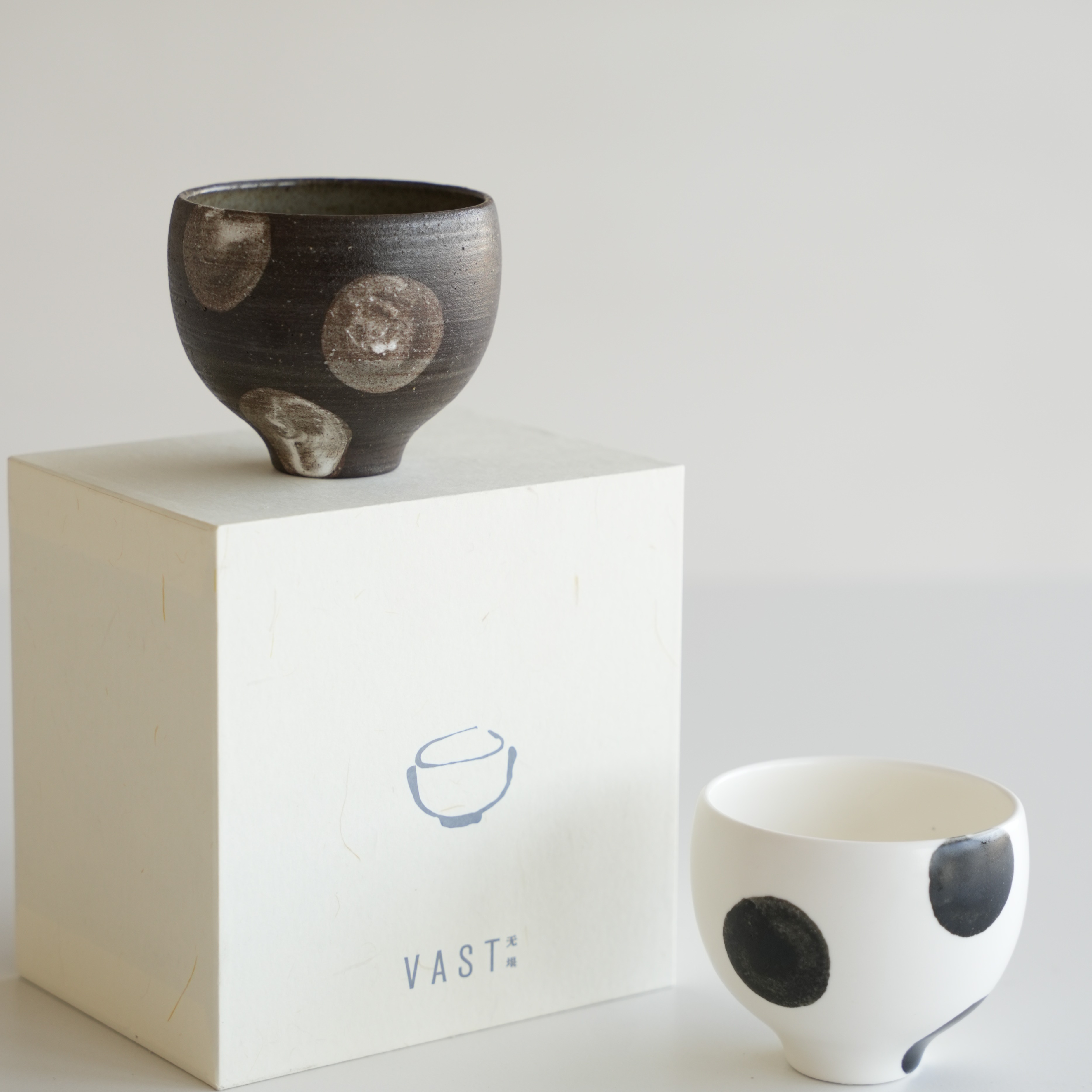VAST无垠器皿|花茶杯咖啡杯手握波点杯可爱简约复古高级主人杯