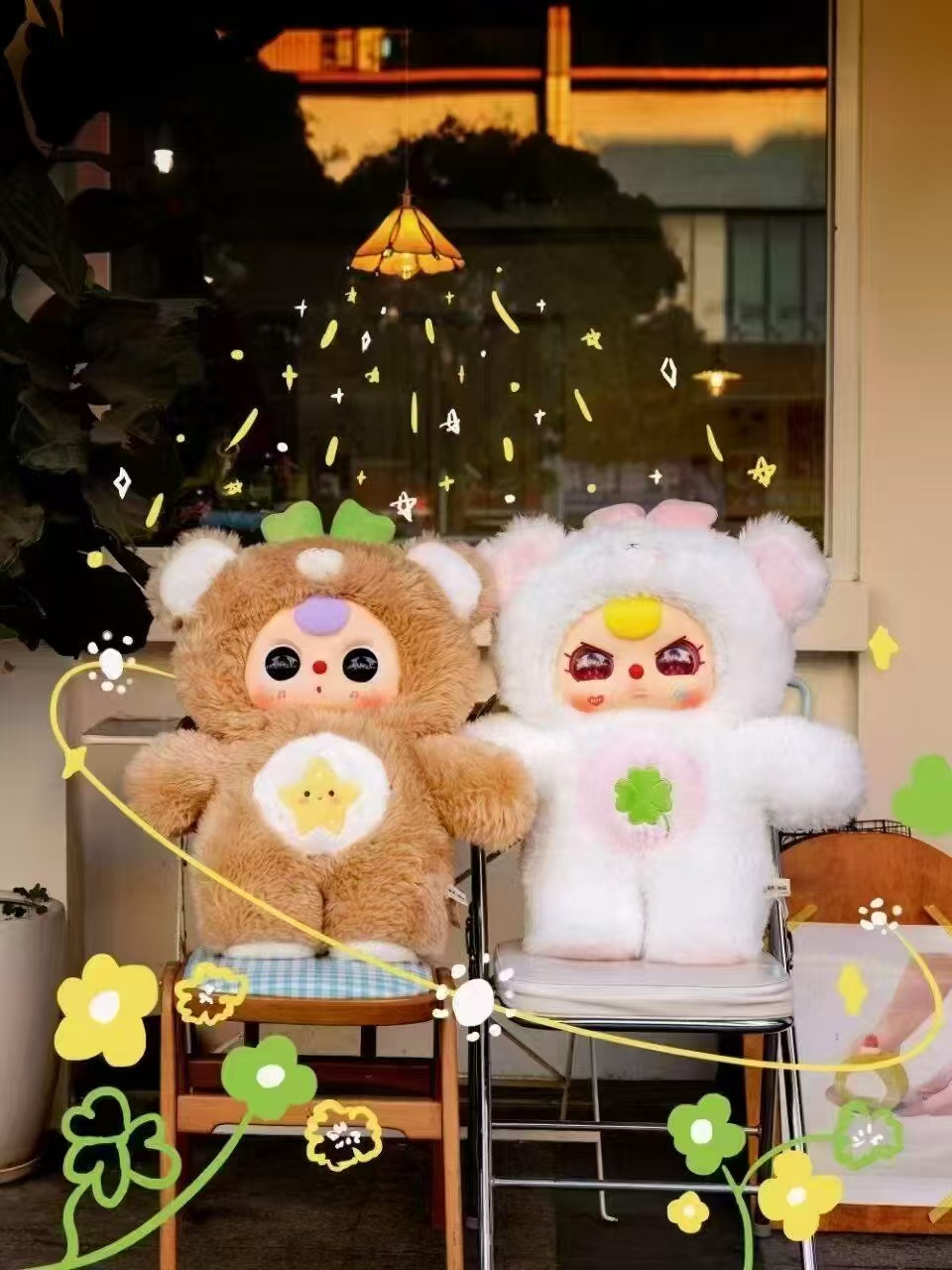 【蕉绿】直拍  娃三岁熊崽乖乖1000%系列毛绒盲盒