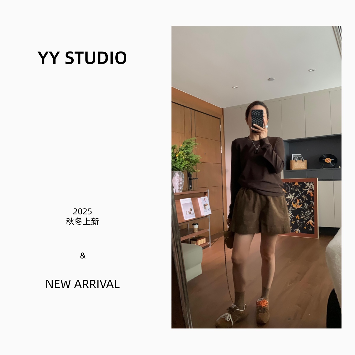 【YY STUDIO】杂志间 秋季新品气质休闲复古百搭宽松显瘦设计感短裤