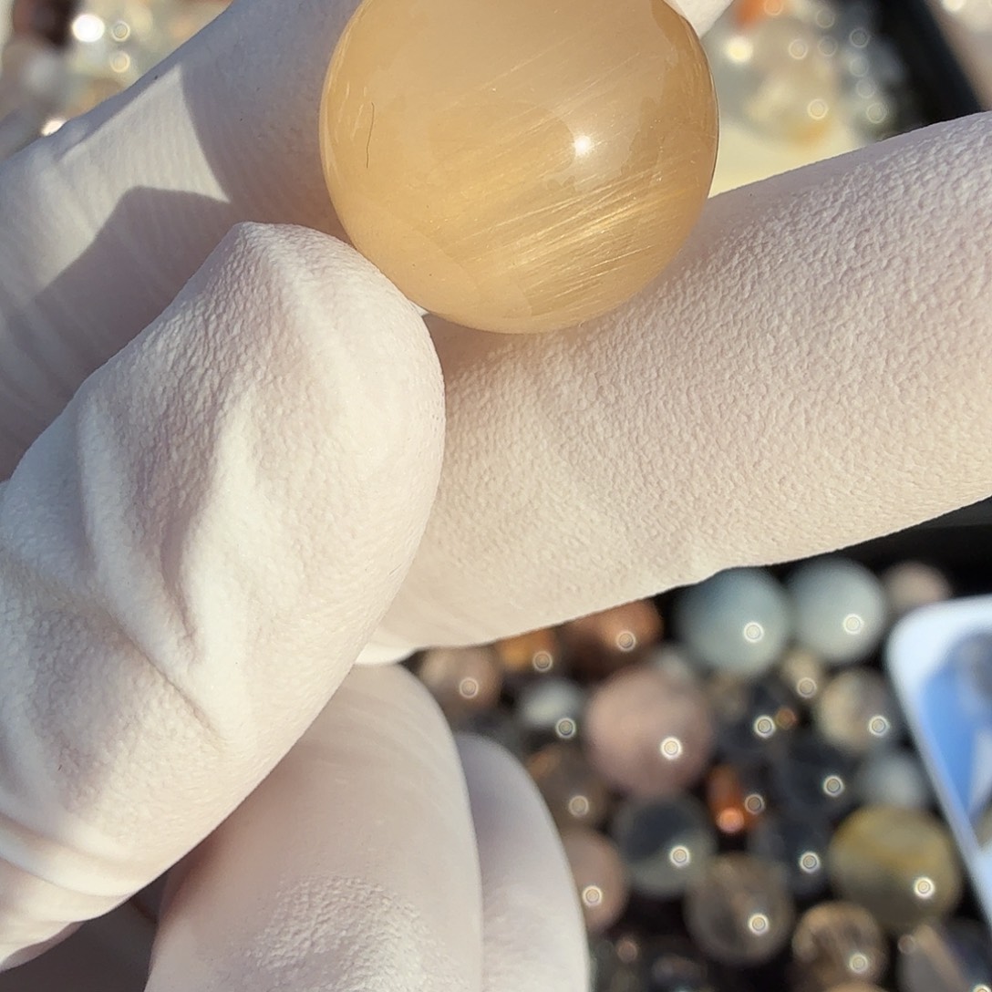 灵***儿水晶未镶嵌珠宝半成品兔毛14.4mm定制不退换